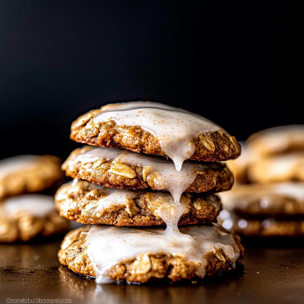 Chewy Iced Gingerbread Oatmeal Cookies for Holiday Joy