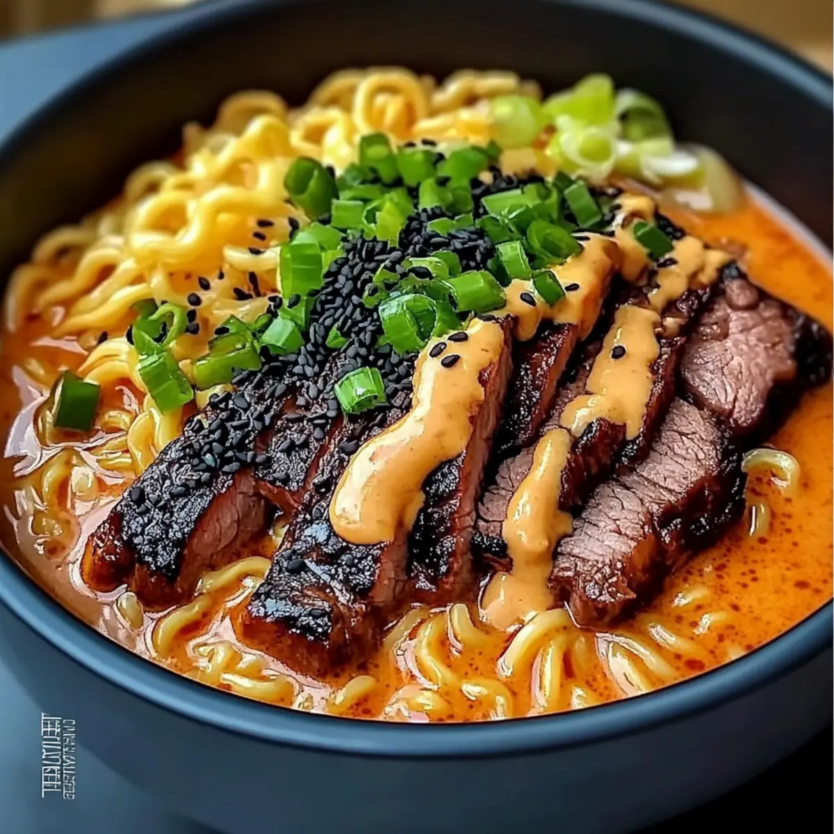 Spicy Ramen with Grilled Beef & Creamy Sauce - A Cozy Delight