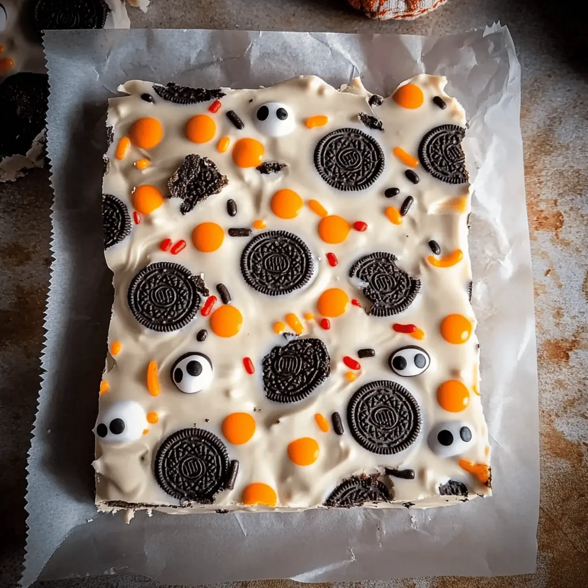Create Delicious White Chocolate Spooky Halloween Oreo Bark