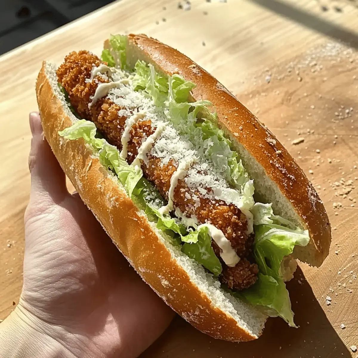 Crispy Chicken Caesar Sandwich with a Crunchy Twist
