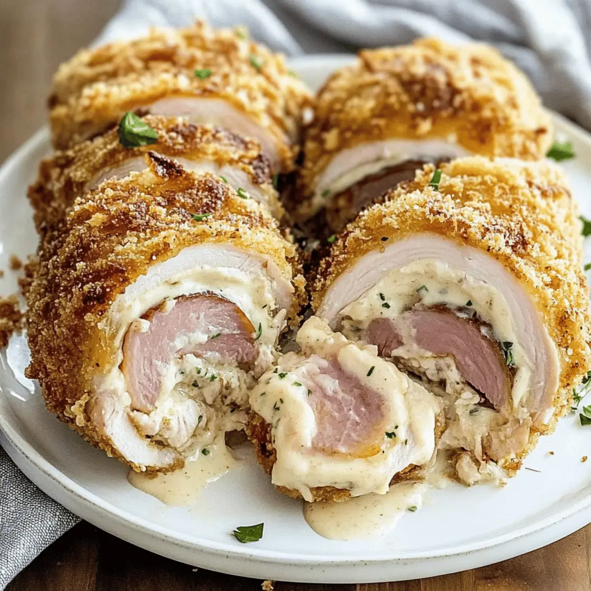Crispy Chicken Cordon Bleu with Creamy Dijon Delight