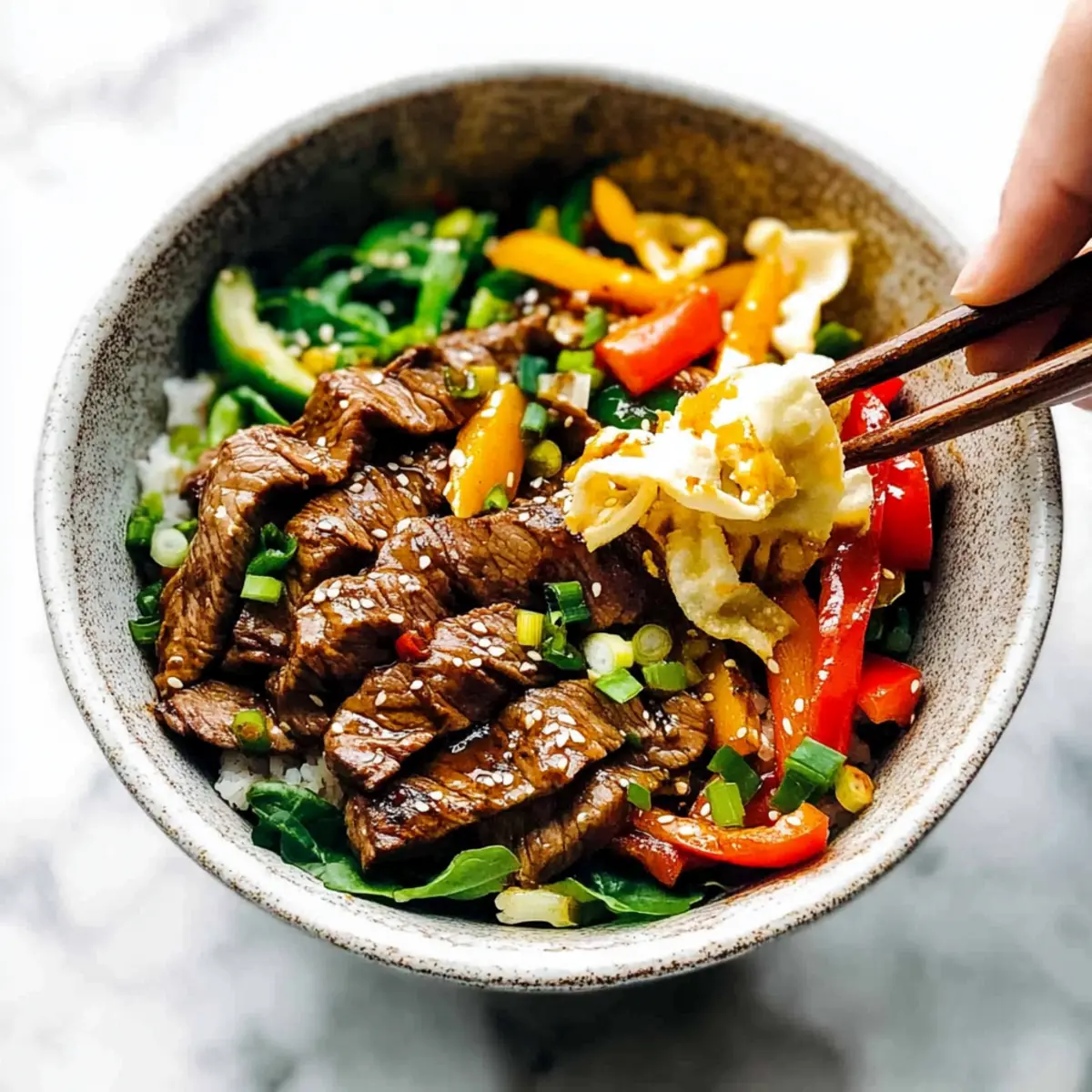 Korean BBQ Steak Bowls with Spicy Sesame Dressing Bliss