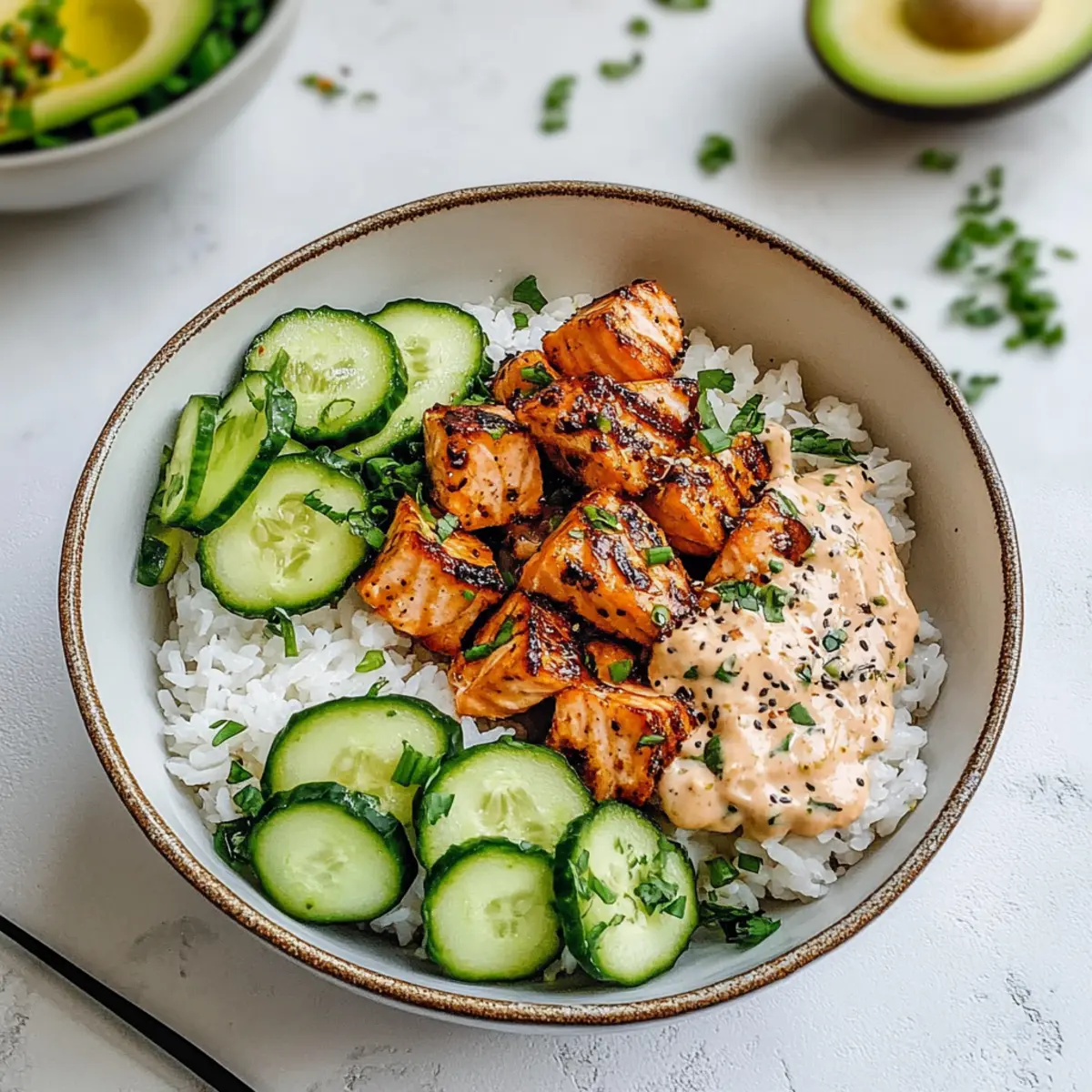 Spicy Salmon Bowls with Coconut Rice for a Tasty Twist