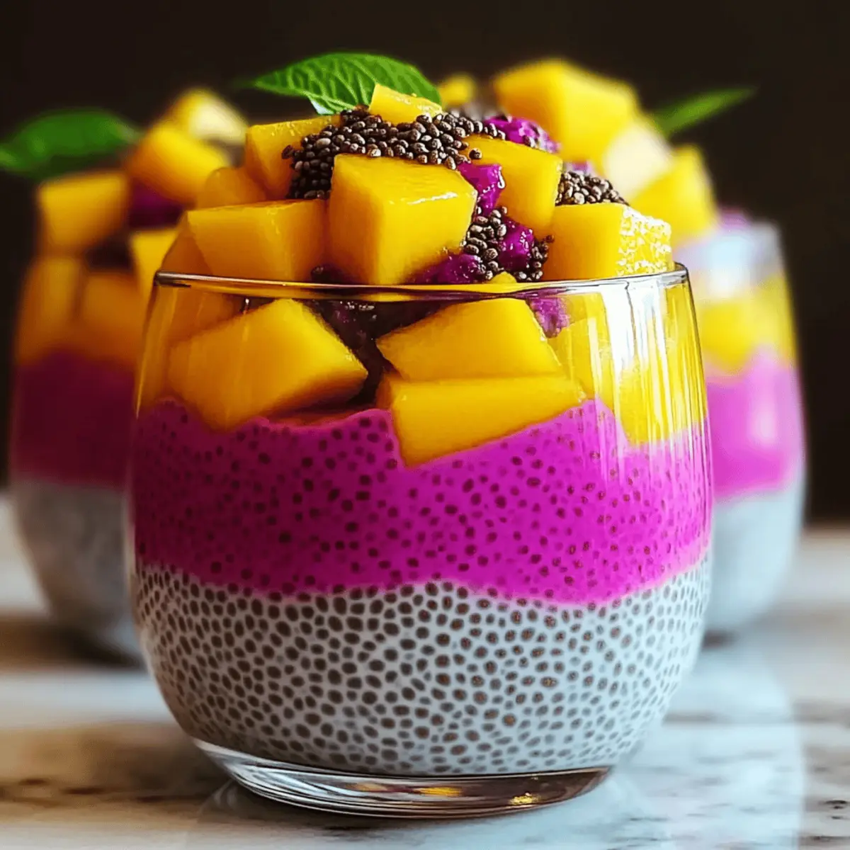 Mango and Dragon Fruit Chia Pudding for a Tropical Twist