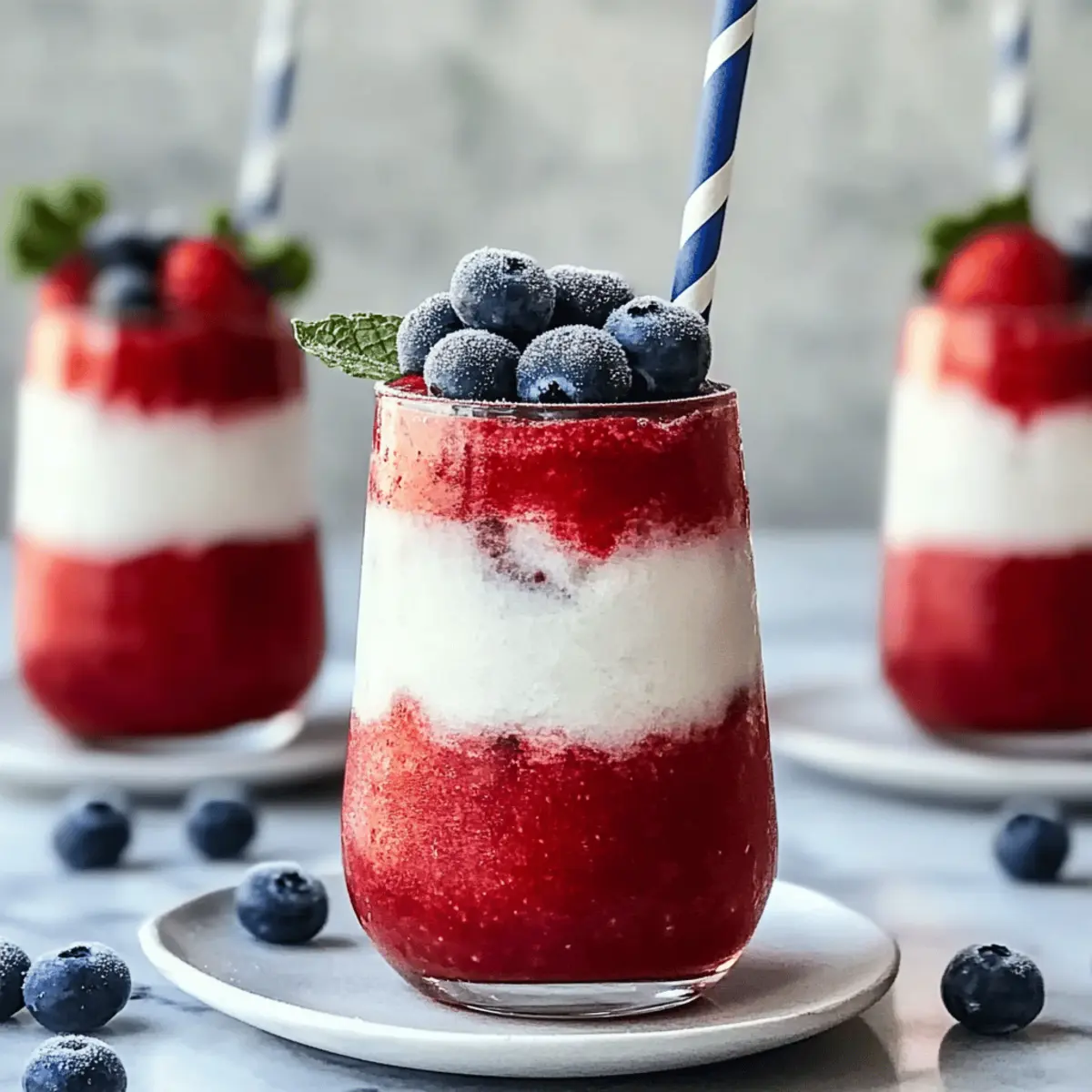 Red, White, and Blueberry Coconut Slushies for a Chill Summer