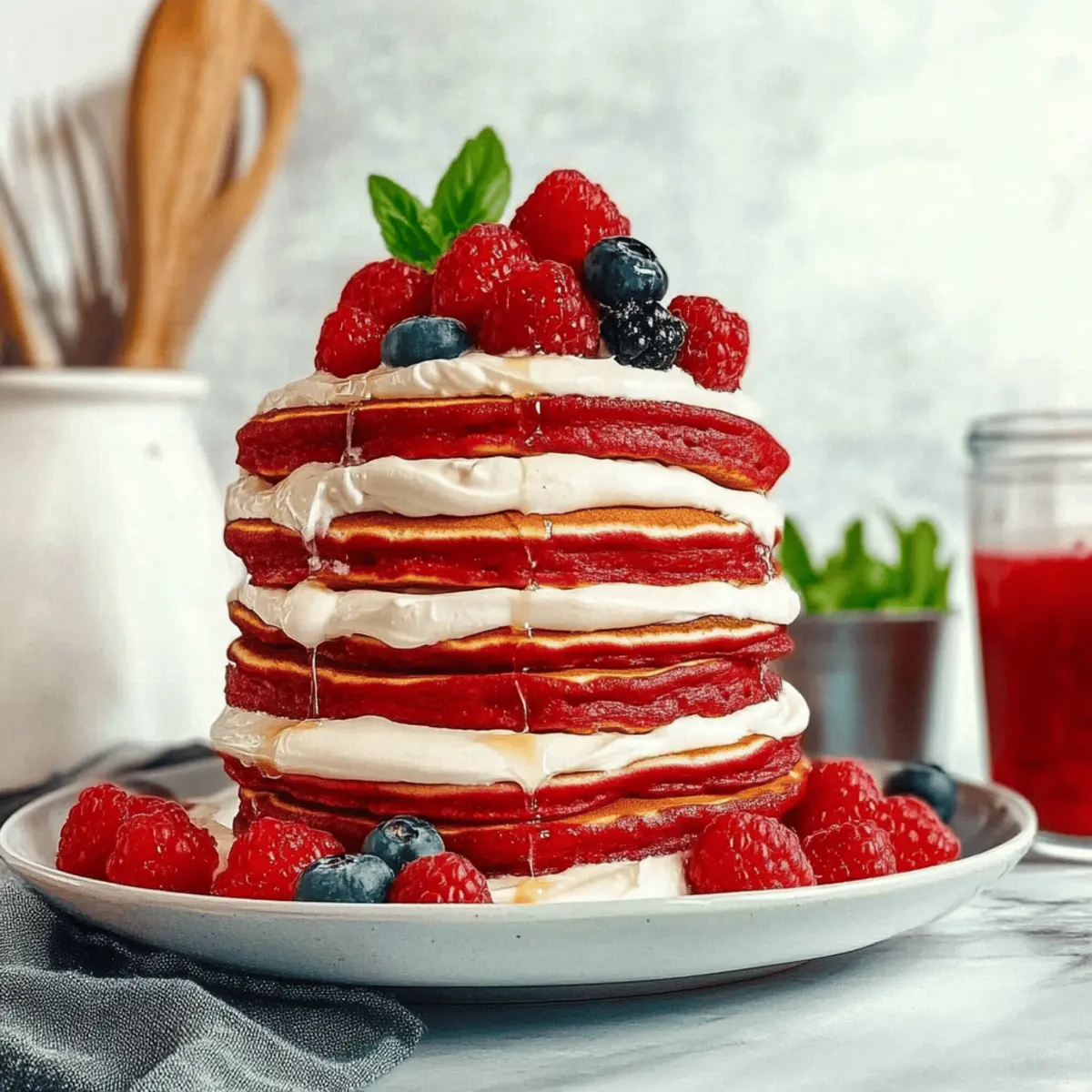 Fluffy Red Velvet Pancakes for a Sweet Breakfast Treat