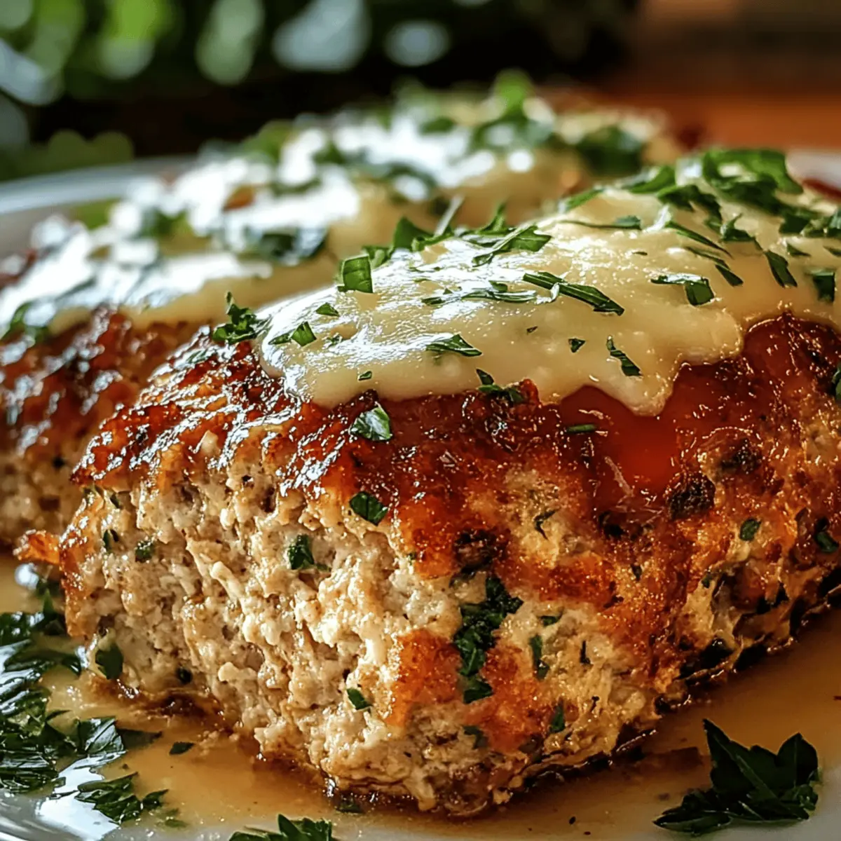 Irresistibly Cheesy Garlic Parmesan Chicken Meatloaf Delight
