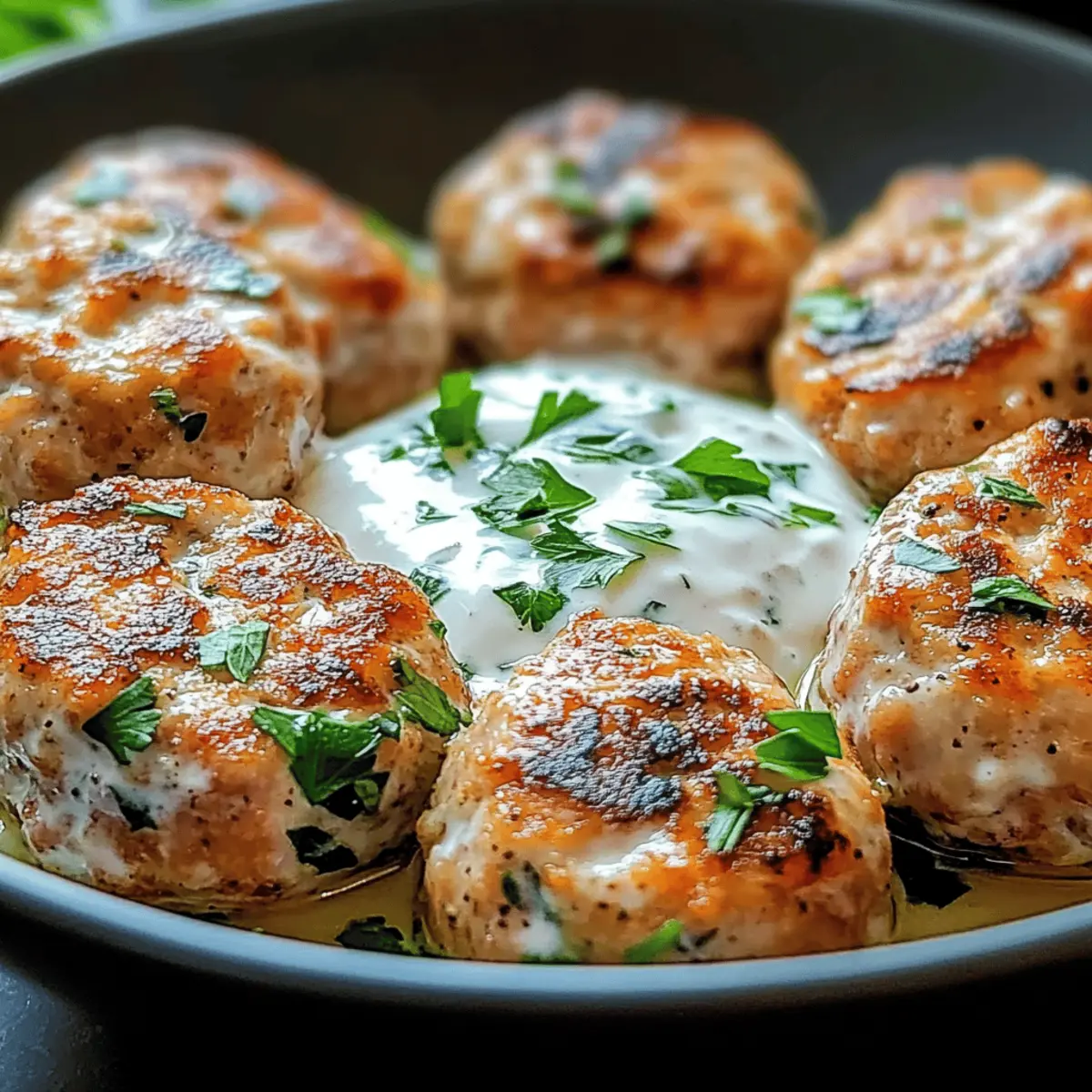Savory Chicken Kofta with Creamy Garlic Yogurt Sauce Delight