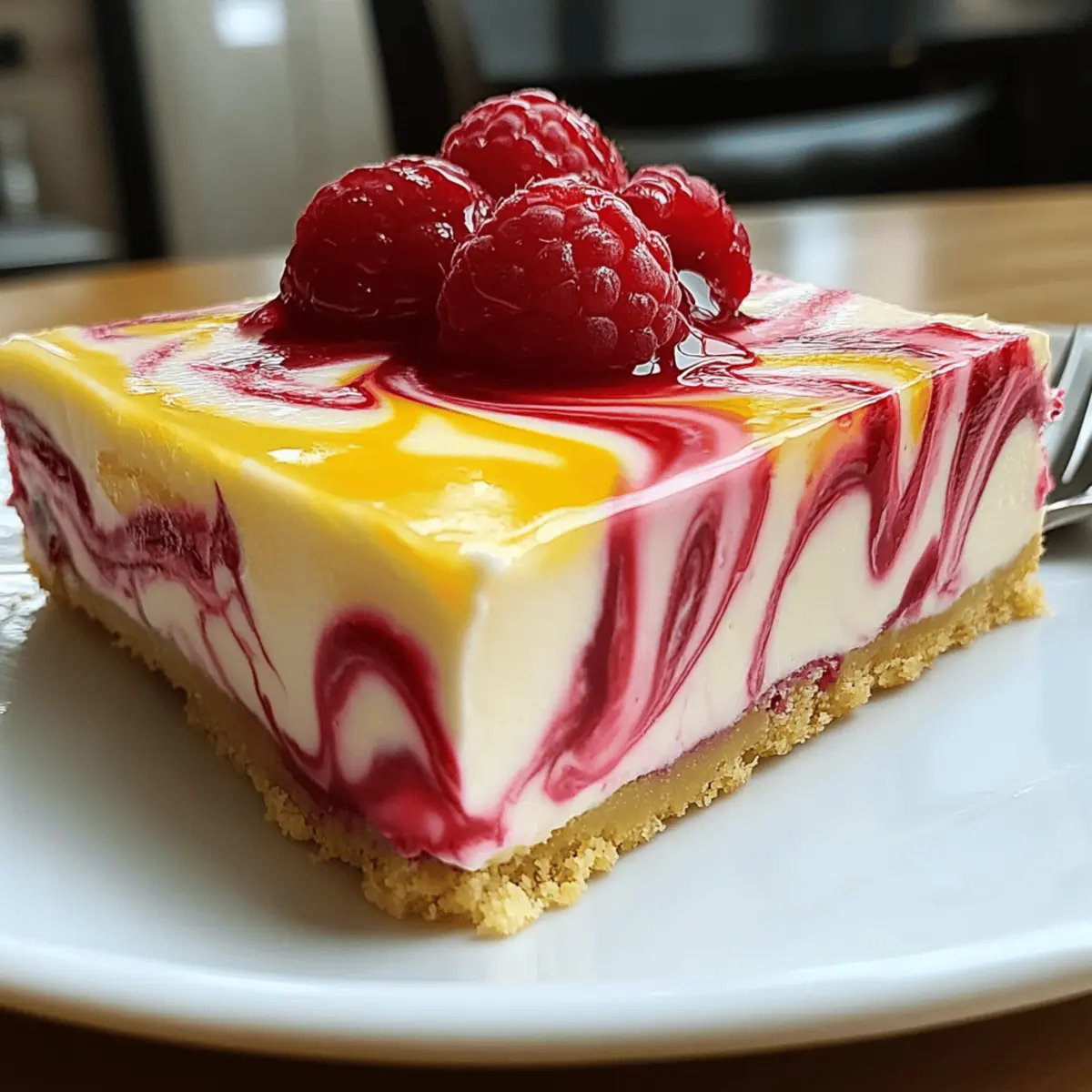 Irresistible Lemon Raspberry Swirl Cheesecake Delight