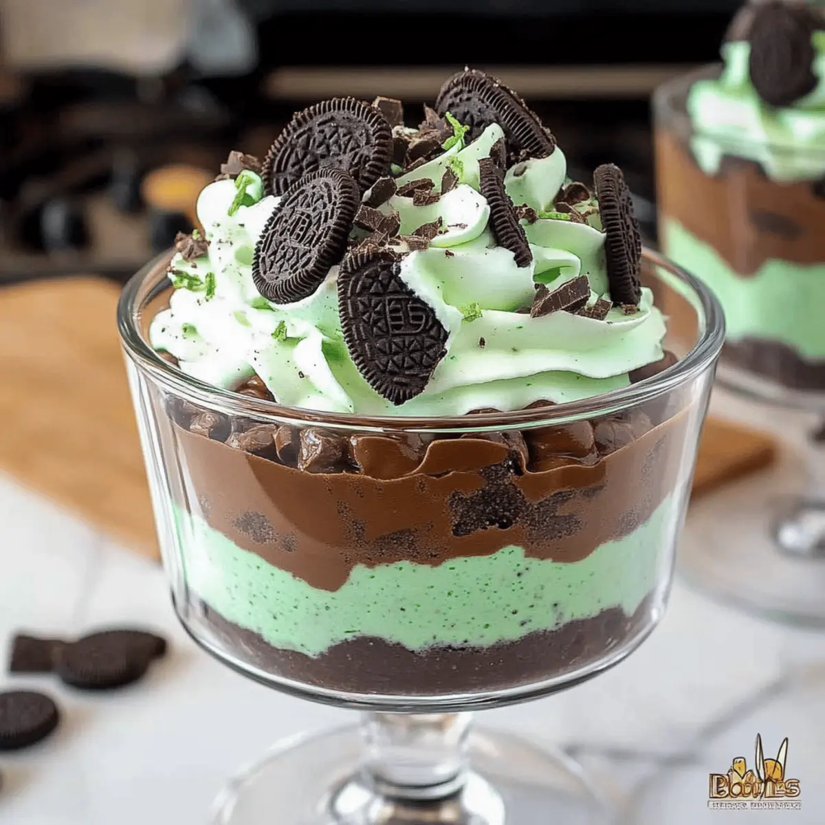 Irresistible Chocolate Mint Dessert Trifle with Oreos Bliss