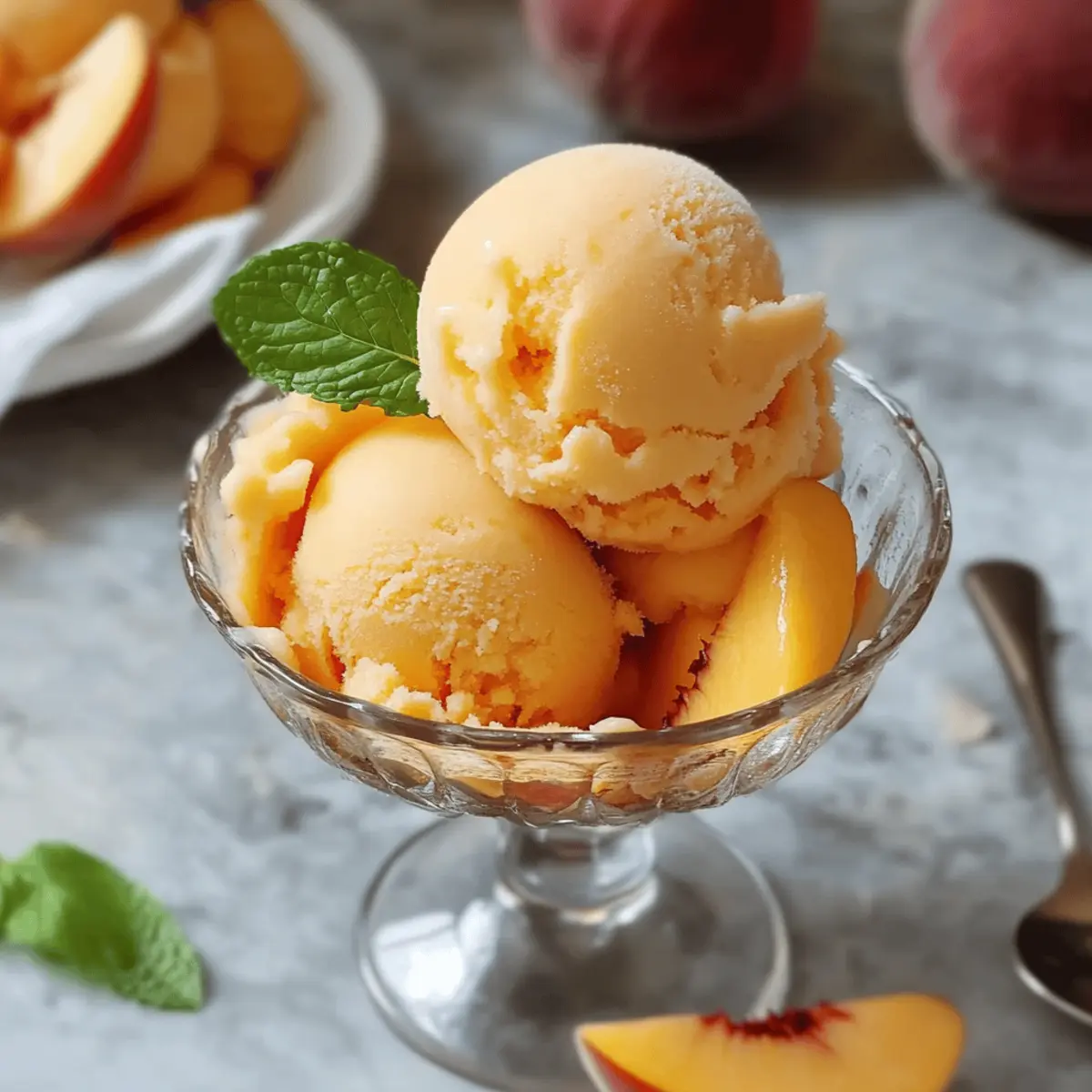 Creamy Sorbet With Fresh Peaches for a Guilt-Free Treat