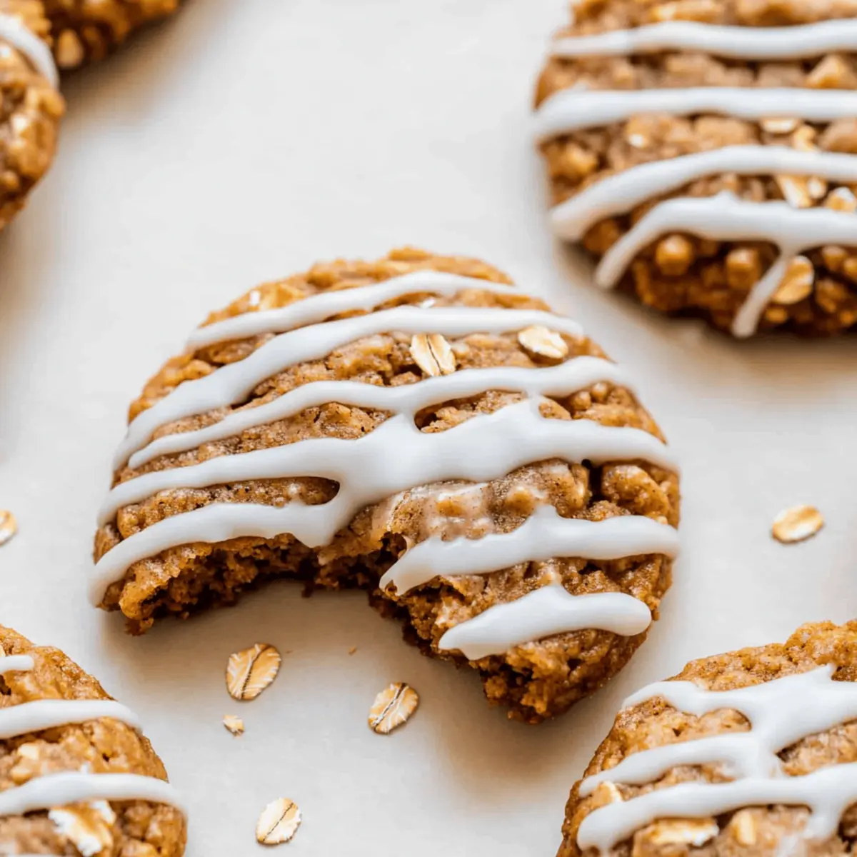 Chewy Pumpkin Oatmeal Cookies with Creamy Glaze Delight