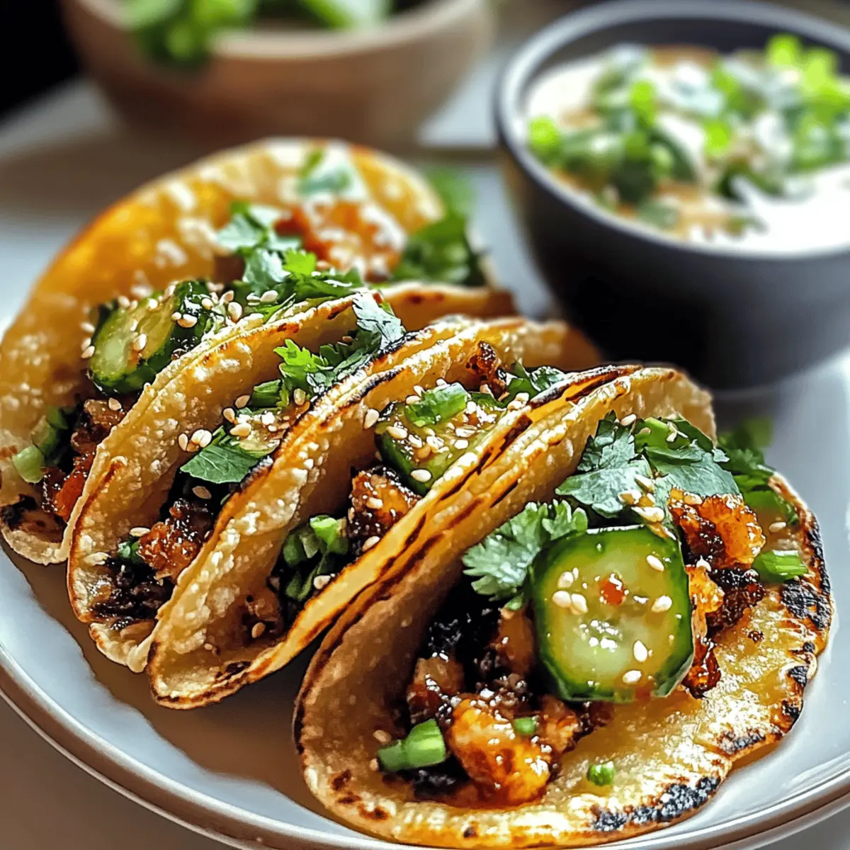 Crispy Smash Dumpling Tacos With Juicy Pork Goodness