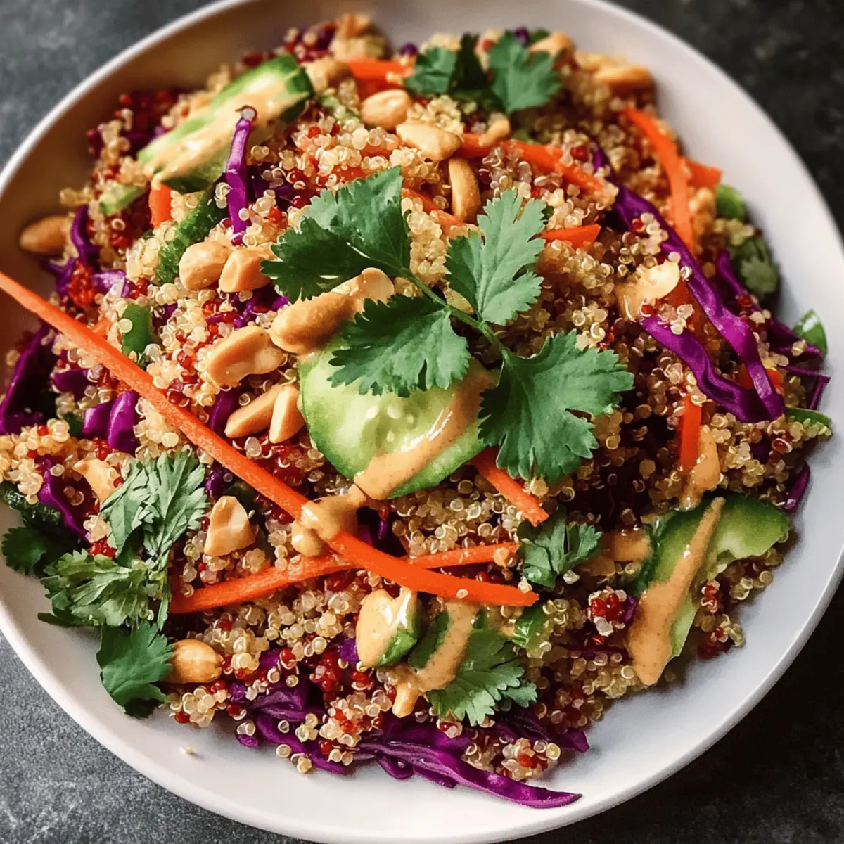 Delicious Thai Quinoa Salad with Creamy Peanut Dressing