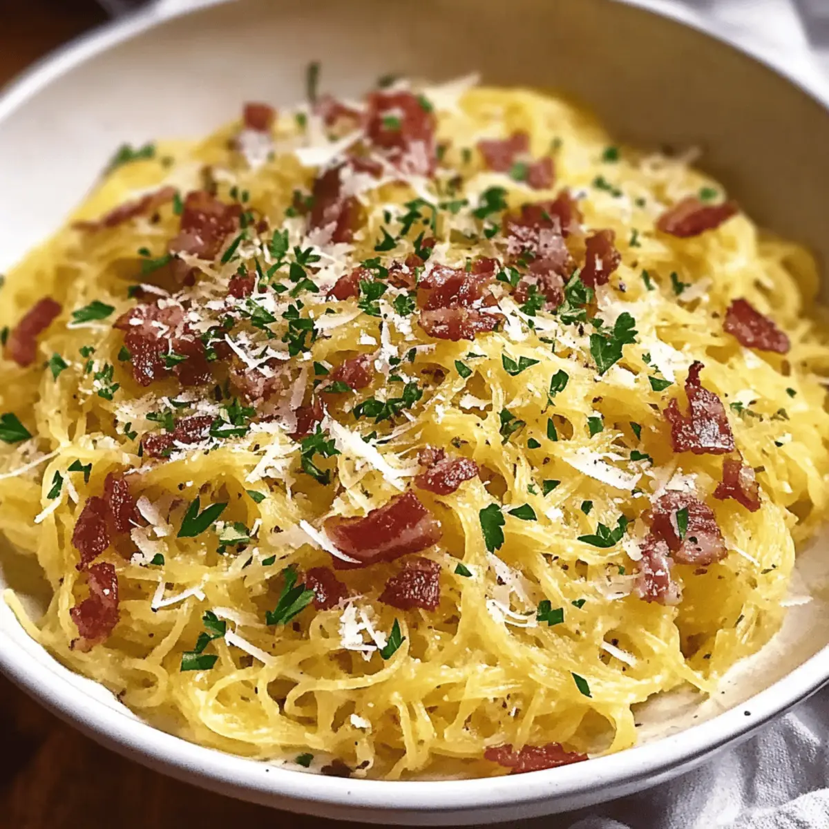 Creamy Spaghetti Squash Carbonara for Guilt-Free Indulgence