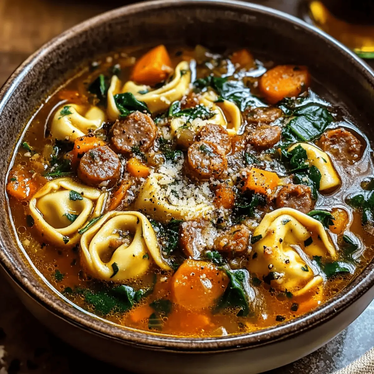 Cozy Autumn Tortellini Soup with Sausage for Chilly Nights