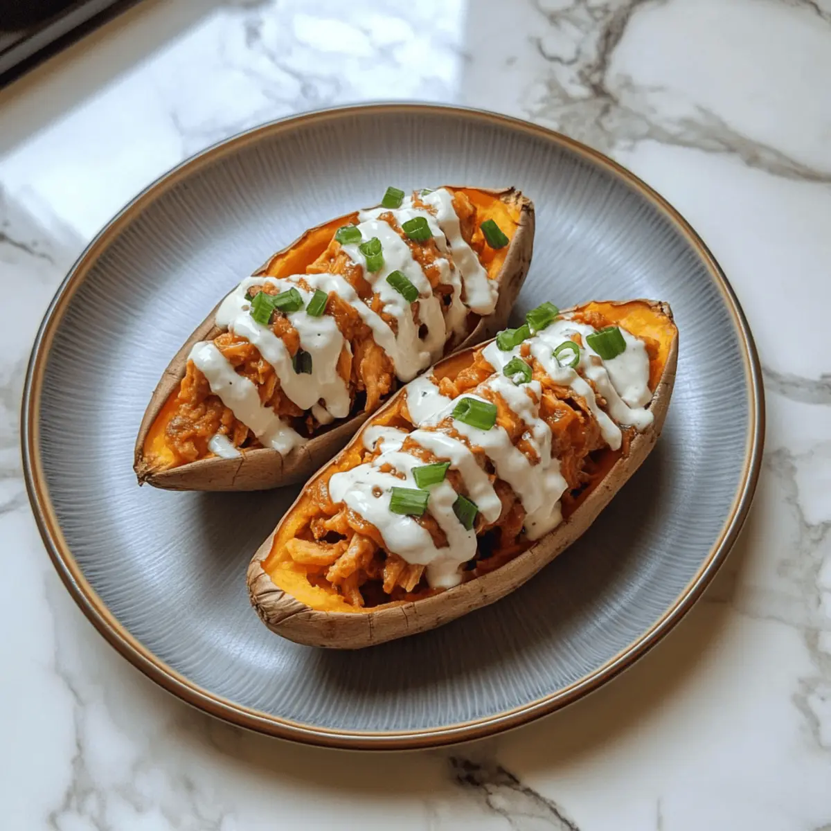 BBQ Ranch Chicken Stuffed Sweet Potatoes That Wow Your Tastebuds