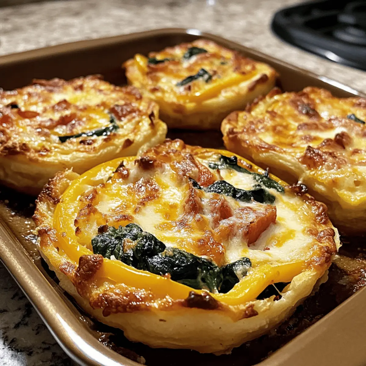 Baked Bacon, Egg, and Cheese Pinwheels with Spinach and Feta Bliss