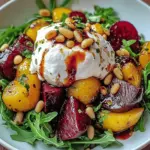 Beet and Burrata Salad with Pine Nuts
