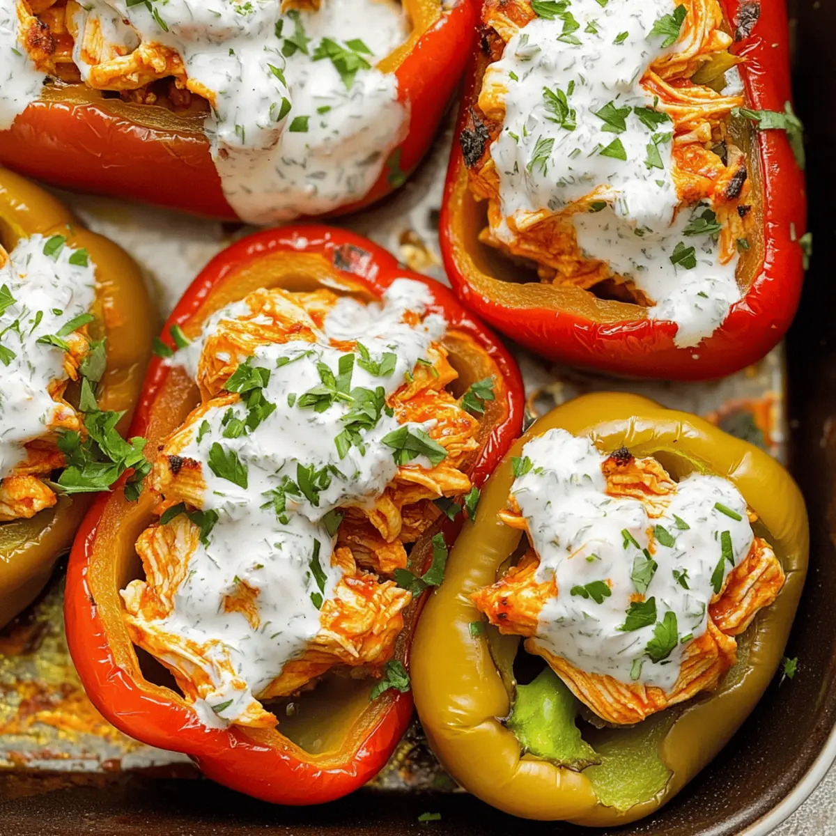 Buffalo Chicken Stuffed Peppers for a Flavorful Dinner Delight