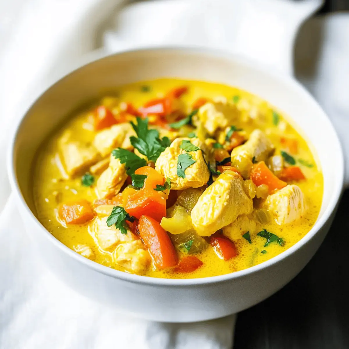 Cozy Up with Chicken Coconut Milk Turmeric Soup Delight