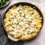 Chicken and Spinach Spaghetti Squash Alfredo