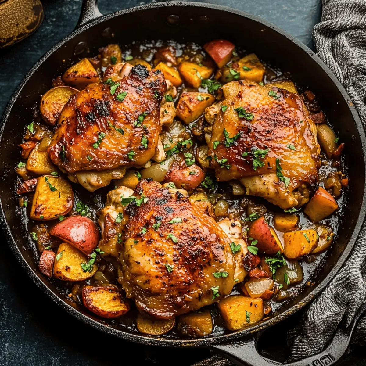 Savor Fall: Chicken and Sweet Potato Skillet with Smoky Maple-Dijon Sauce