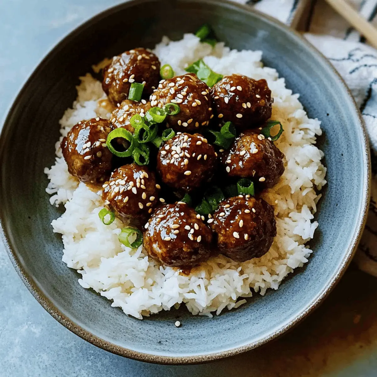 Savory Korean BBQ Meatballs over Rice for Cozy Dinners