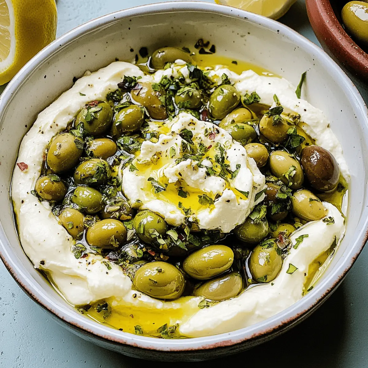 Marinated Olives With Whipped Feta