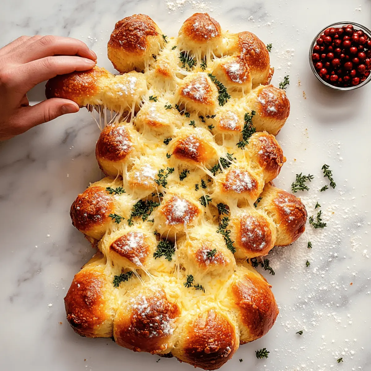 Cheesy Pull-Apart Christmas Tree for Festive Gatherings