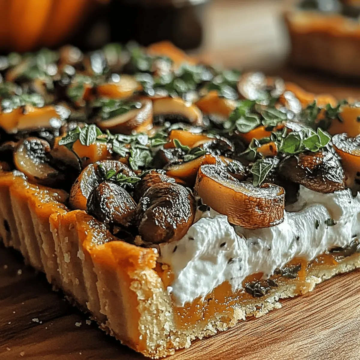 Savory Pumpkin Sage & Mushroom Tart for Cozy Fall Nights