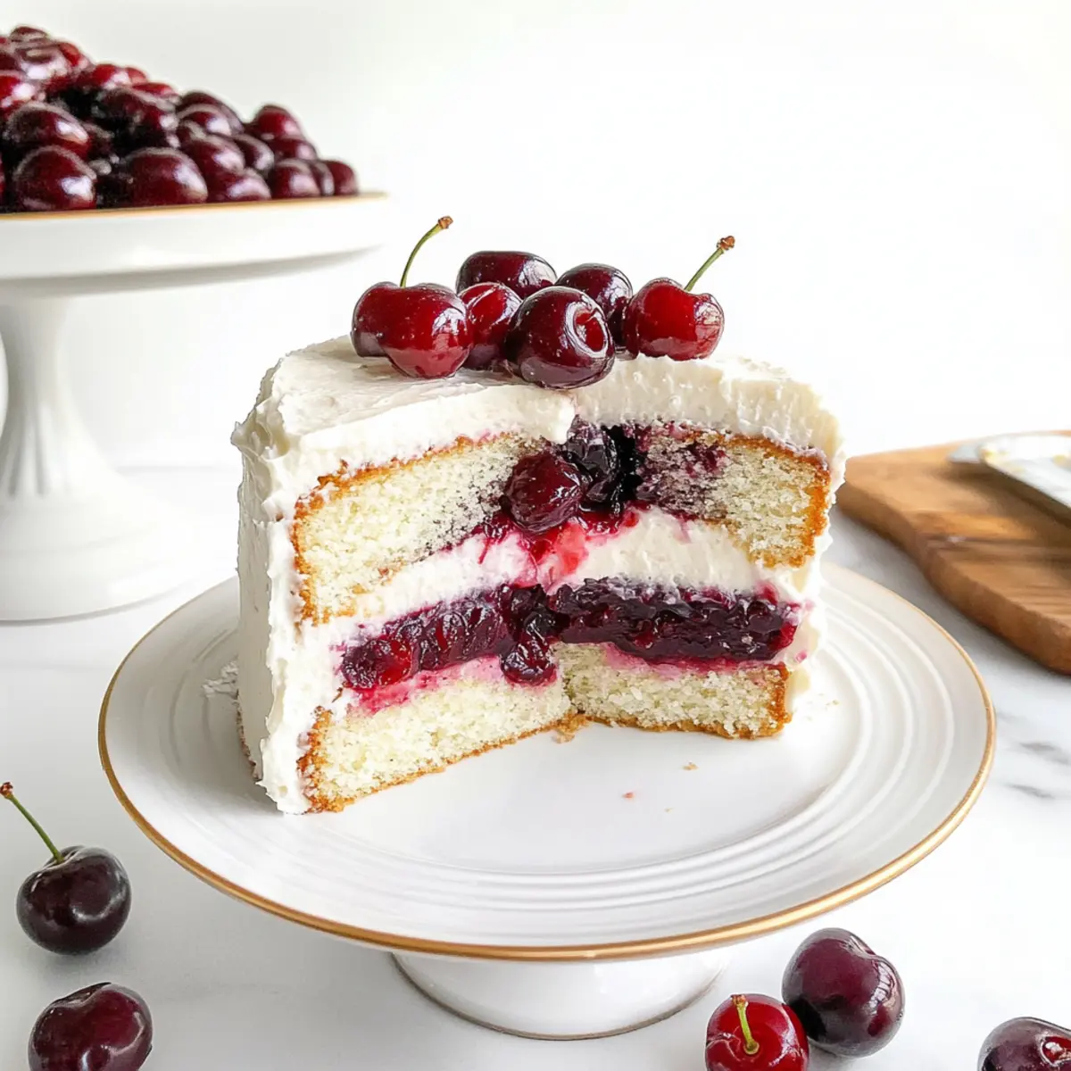 Delightful White Forest Cake with Lush Cherry Layers