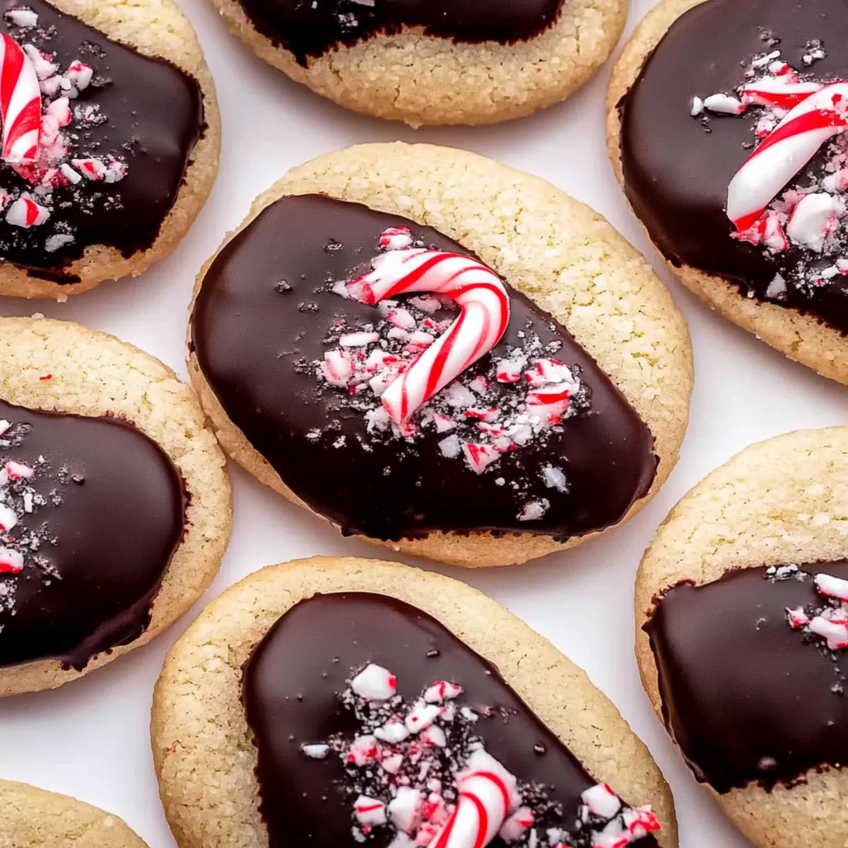Irresistible Chocolate Dipped Peppermint Sugar Cookies