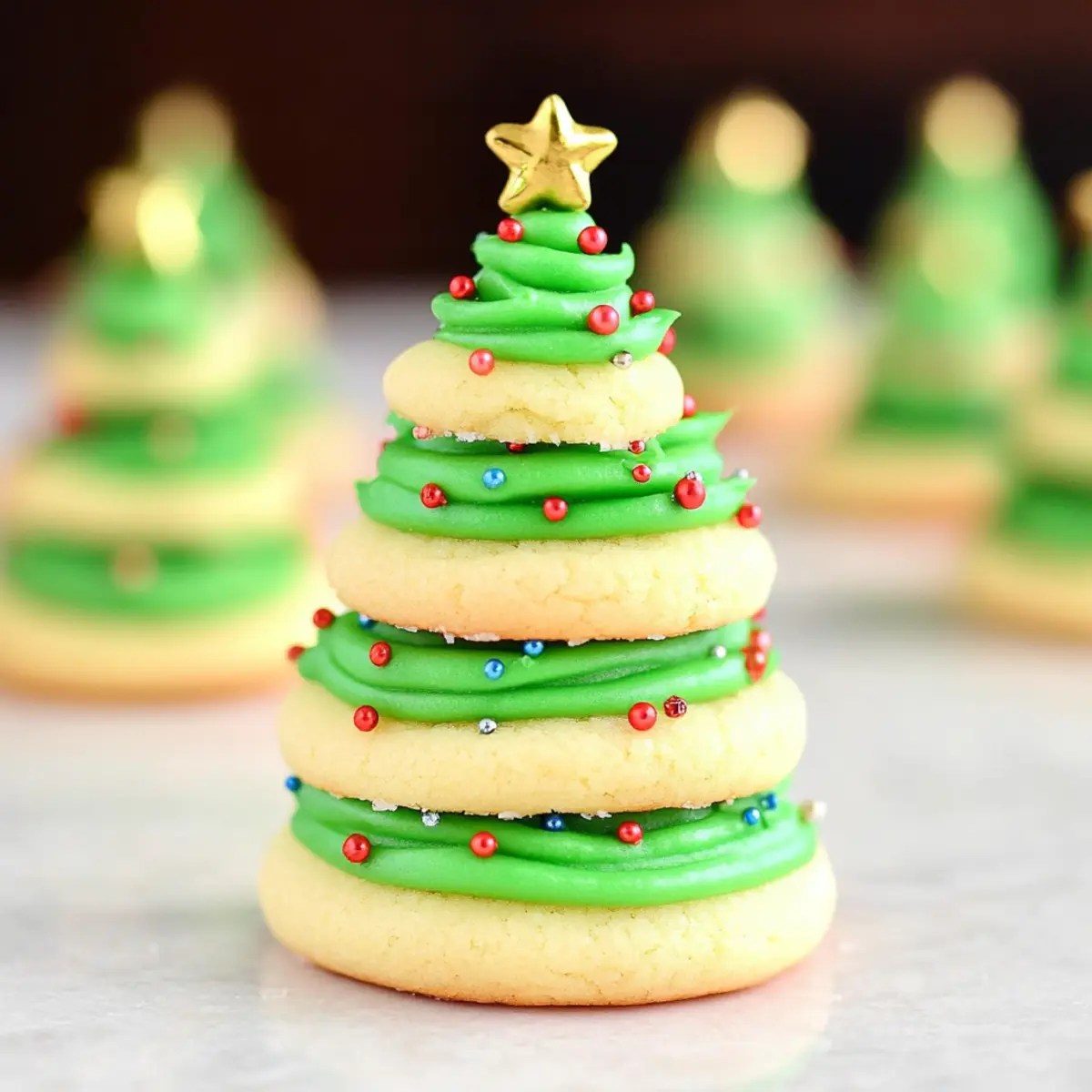 Christmas Tree Cookie Stacks that Bring Holiday Cheer