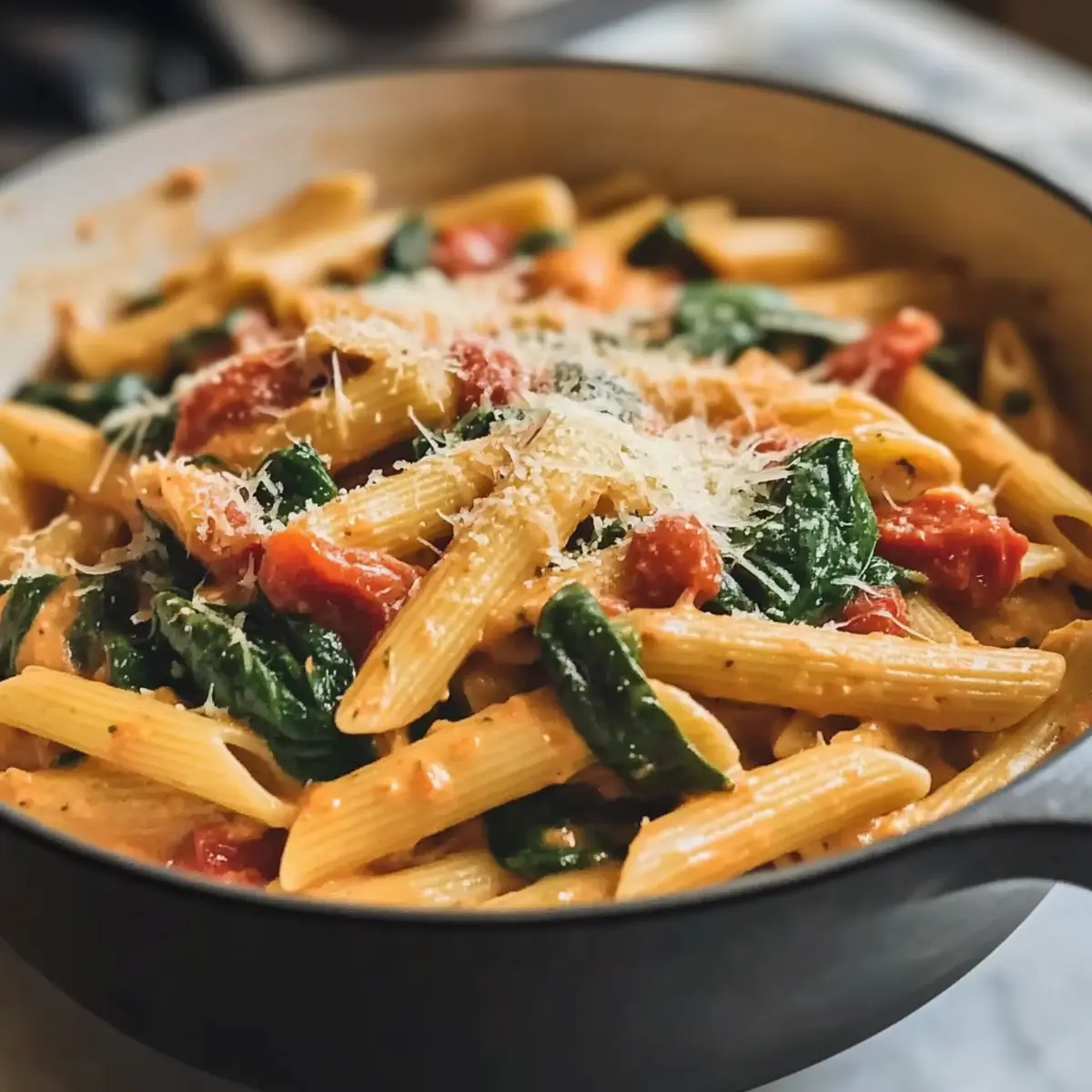 Creamy Spinach Tomato Pasta That Will Brighten Your Day