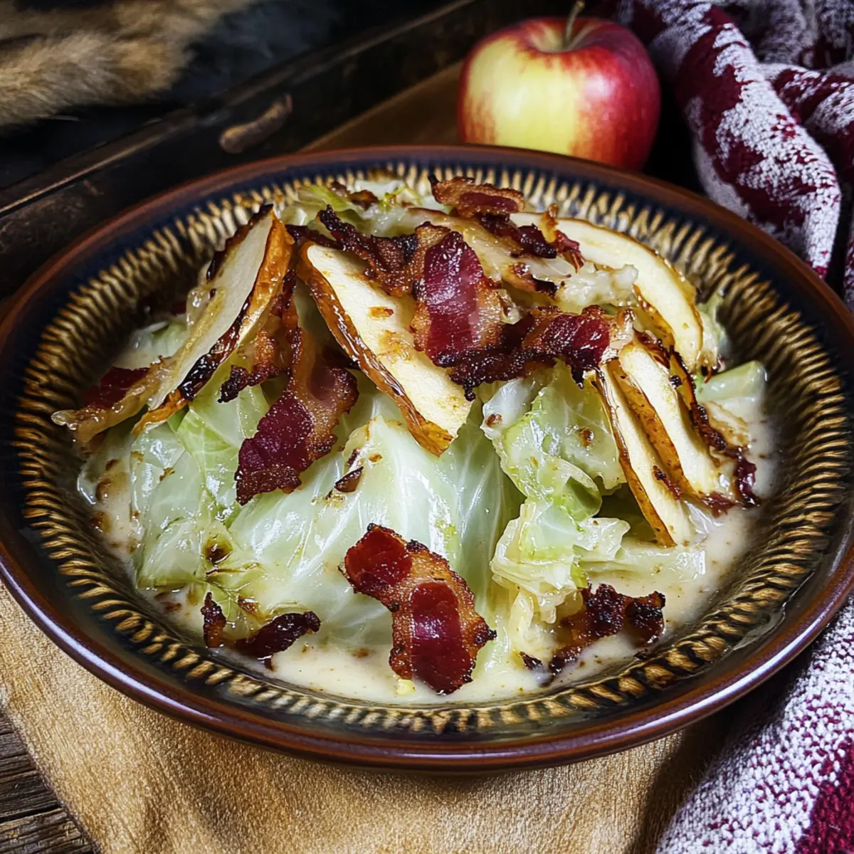 Savory Apple Cream Braised Cabbage That Warms the Soul