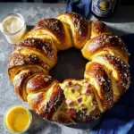Bavarian Ham & Cheese Stuffed Pretzel Wreath