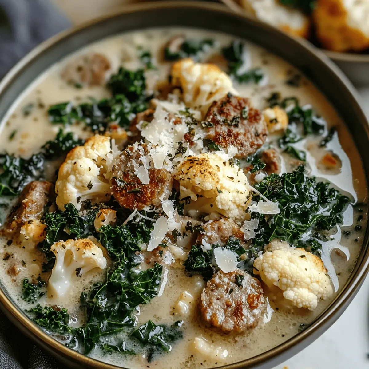 Creamy Cauliflower Sausage Kale Soup for Cozy Nights