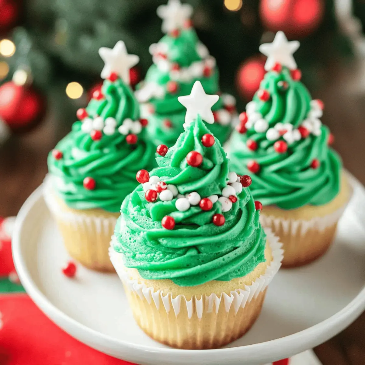 Merry & Bright Christmas Tree Cupcakes for a Festive Treat