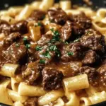 Creamy Garlic Beef Pasta