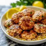 Greek Chicken Meatballs with Lemon Orzo