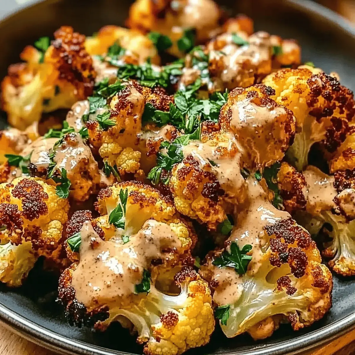Savory Moroccan Cauliflower with Tahini-Honey Bliss
