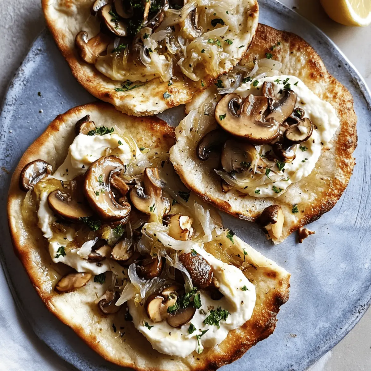 Whipped Tofu, Mushroom and Sauerkraut Flatbreads for a Cozy Meal