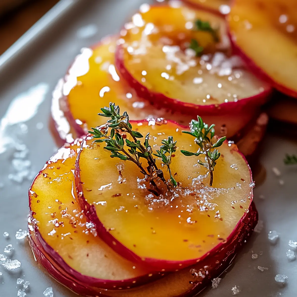 Gourmet Candied Apple Slices with Thyme and Sea Salt Delight