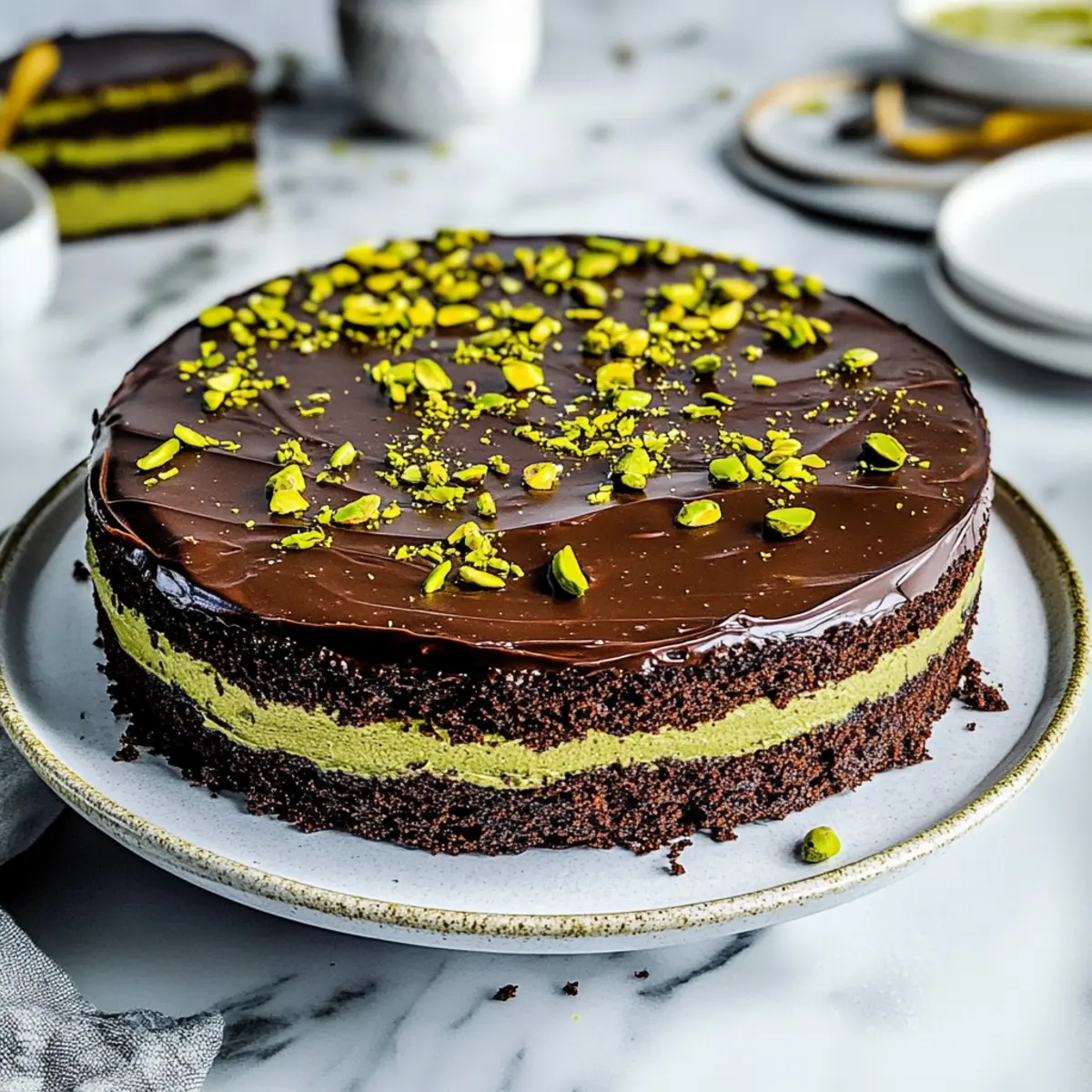 Irresistible Dubai Chocolate Cake with Crunchy Pistachio Twist