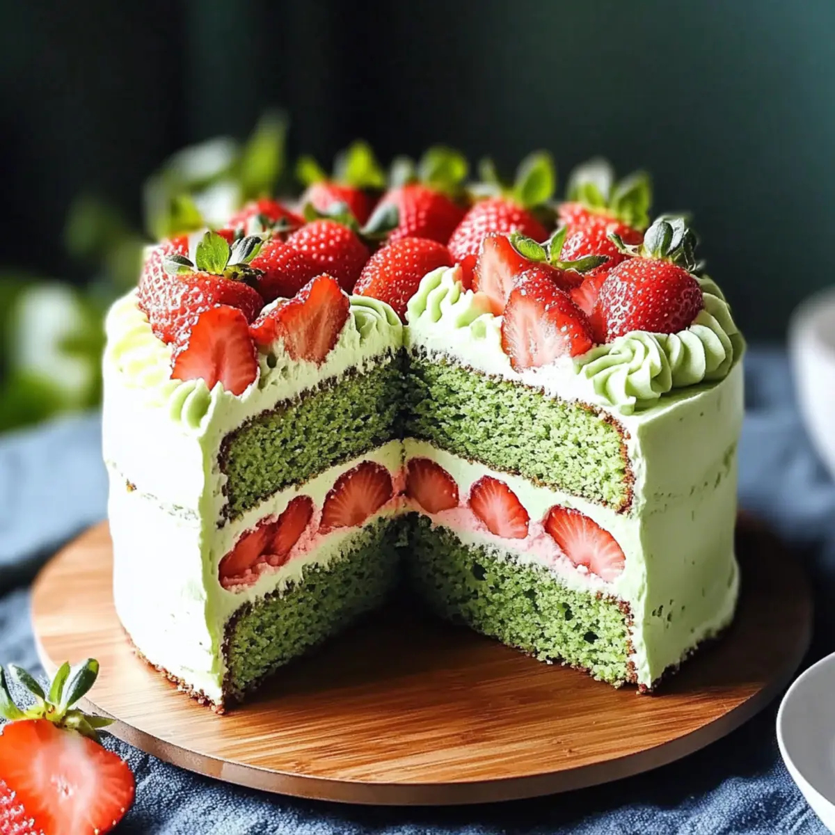 Delight in a Wholesome Matcha Strawberry Cake for Spring