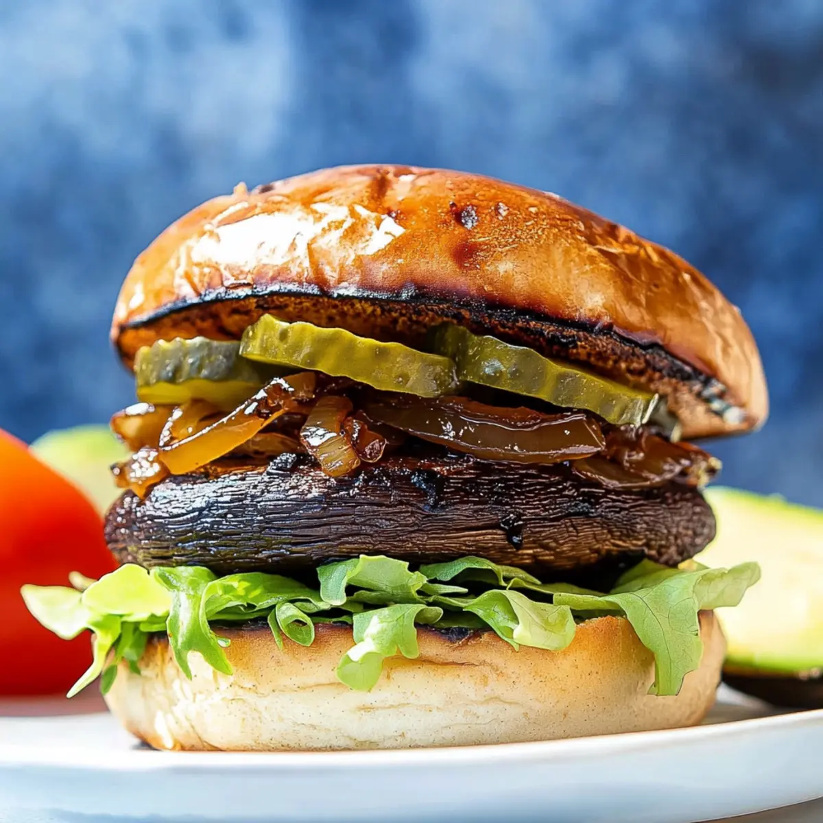 Savory Portobello Burgers with Sweet Caramelized Onions