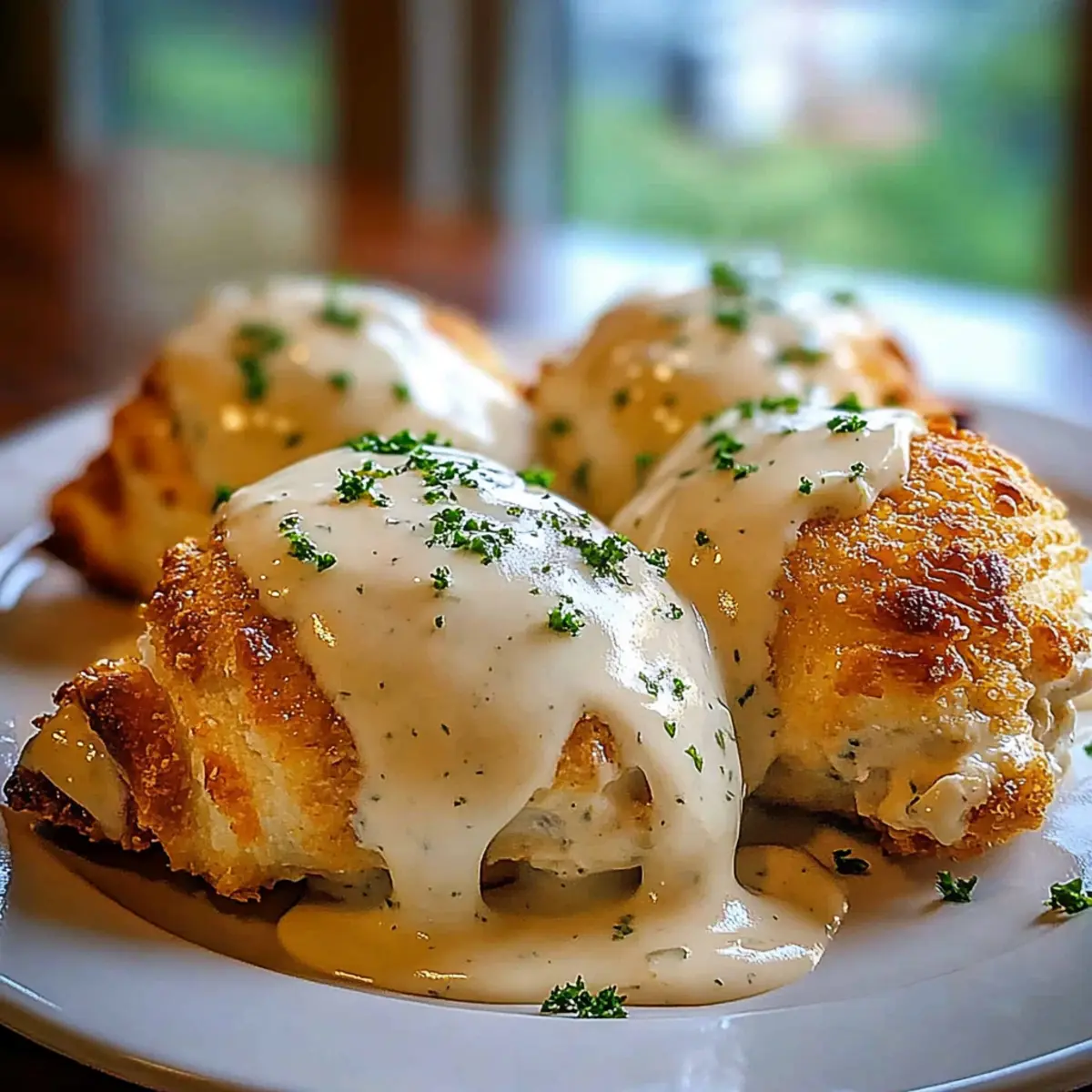 Creamy Chicken Pillows with Parmesan Sauce for Cozy Nights