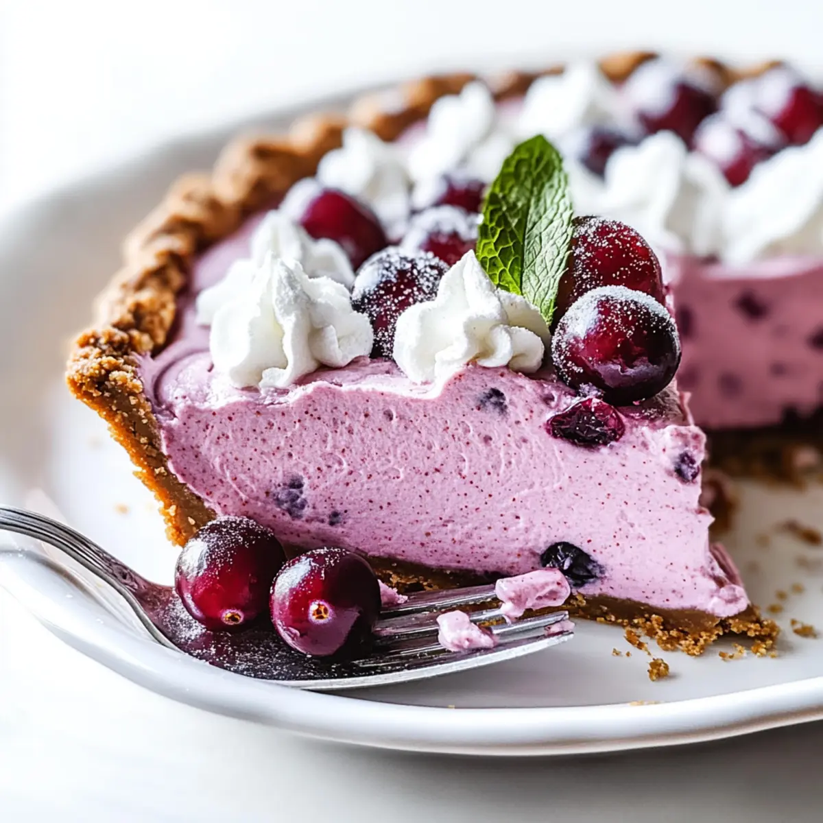Delicious No-Bake Cranberry Mousse Pie with Gingersnap Crust