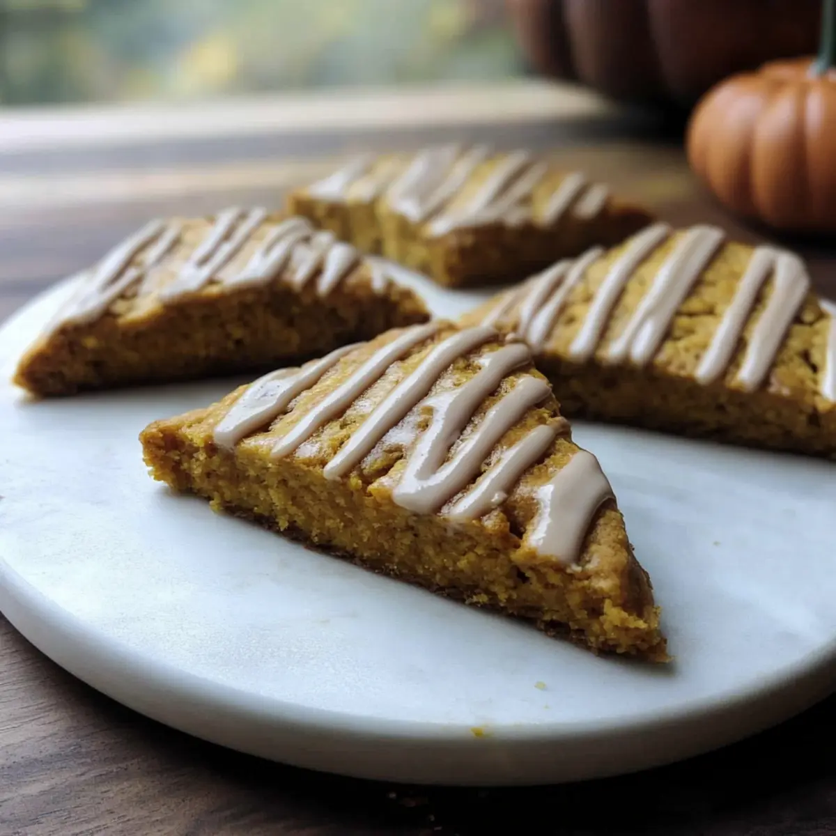 Fresh Milled Pumpkin Scones with Spiced Pumpkin Drizzle Bliss
